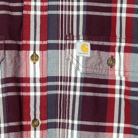 Carhartt Size M Men's Plaid Short Sleeve Shirt - Picture 4 of 4